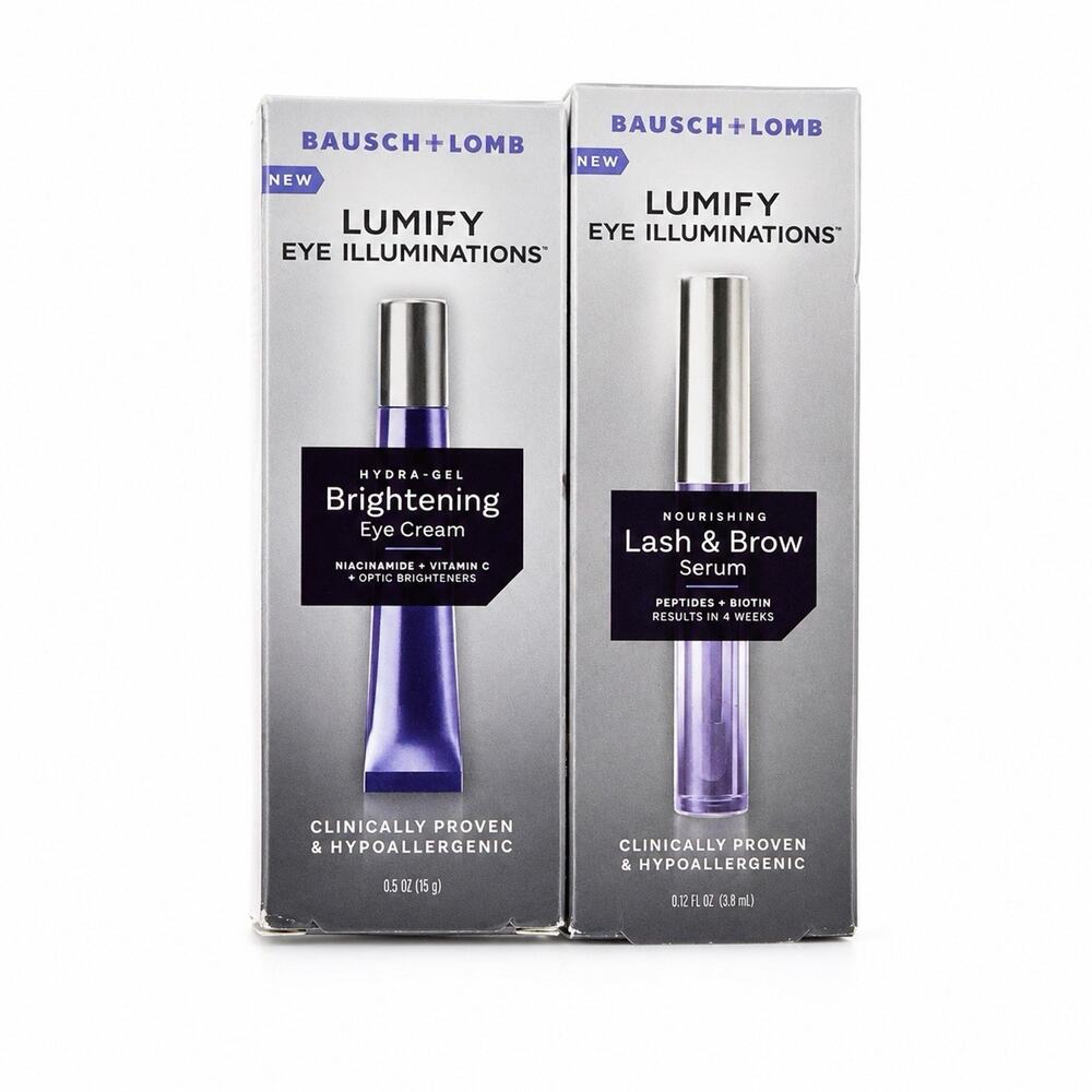 Bausch + Lomb LUMIFY Eye Illuminations Set Eye Cream & Lash Brow Serum NEW